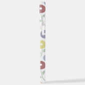 Coque iPhone 12 Pro Max Fuzzy Flower Rpt Pattern Pastels on White (Côté gauche)