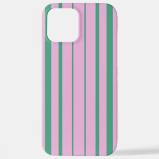 Coque iPhone 12 Pro Max Green Stripes and Soft Pink iPhone 12 Pro Max Case