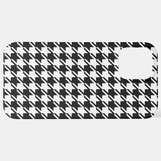 Coque iPhone 12 Pro Max Houndstooth BW Rpt Motif (Verso Horizontal)
