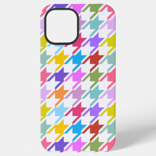 Coque iPhone 12 Pro Max Houndstooth Multicolor+White Big Motif