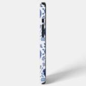 Coque iPhone 12 Pro Max Jacobean Floral Big Motif Blues sur blanc (Côté gauche)