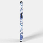 Coque iPhone 12 Pro Max Jacobean Floral Big Motif Blues sur blanc (Côté droit)