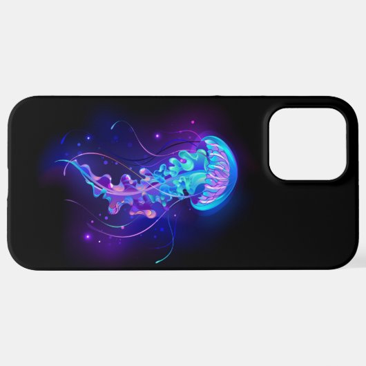 Coque iPhone 12 Pro Max Jellyfish éclatante couleur (Retour horizontal)