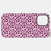 Coque iPhone 12 Pro Max Jolies fleurs noires blanches (Verso Horizontal)