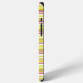 Coque iPhone 12 Pro Max Jolies rayures blanches jaunes (Côté gauche)