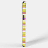 Coque iPhone 12 Pro Max Jolies rayures blanches jaunes (Côté droit)