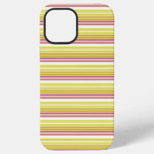 Coque iPhone 12 Pro Max Jolies rayures blanches jaunes