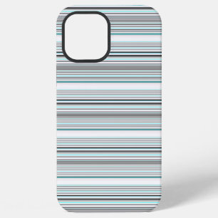 Coque iPhone 12 Pro Max Jolies rayures grises aqua