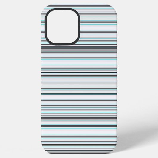 Coque iPhone 12 Pro Max Jolies rayures grises aqua (Verso)