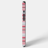 Coque iPhone 12 Pro Max Jolies rayures grises rouges (Côté gauche)