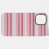 Coque iPhone 12 Pro Max Jolies rayures grises rouges (Verso Horizontal)