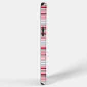 Coque iPhone 12 Pro Max Jolies rayures grises rouges (Côté droit)