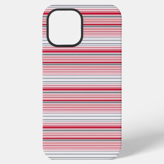 Coque iPhone 12 Pro Max Jolies rayures grises rouges (Verso)