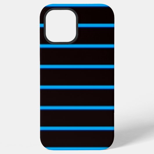 Coque iPhone 12 Pro Max Jolies rayures noir ciel bleu (Verso)