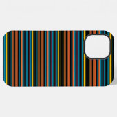 Coque iPhone 12 Pro Max Jolies rayures noires bleues (Verso Horizontal)