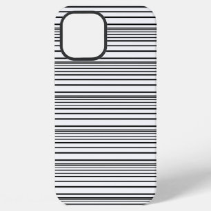 Coque iPhone 12 Pro Max Jolies rayures noires et blanches