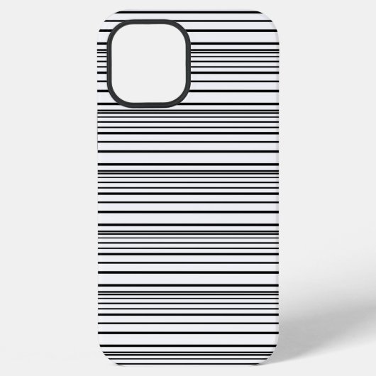 Coque iPhone 12 Pro Max Jolies rayures noires et blanches (Verso)