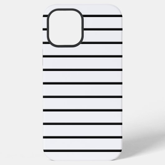 Coque iPhone 12 Pro Max Jolies rayures noires et blanches (Verso)
