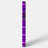 Coque iPhone 12 Pro Max Jolies rayures noires violettes chaudes (Côté gauche)