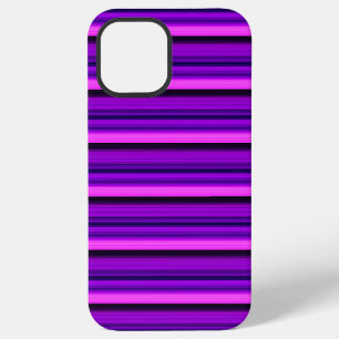 Coque iPhone 12 Pro Max Jolies rayures noires violettes chaudes