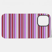 Coque iPhone 12 Pro Max Jolies rayures rouge violet (Verso Horizontal)