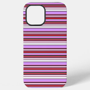 Coque iPhone 12 Pro Max Jolies rayures rouge violet