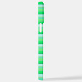 Coque iPhone 12 Pro Max Jolies rayures vert aqua (Côté droit)