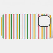 Coque iPhone 12 Pro Max Jolies rayures vert jaune (Verso Horizontal)