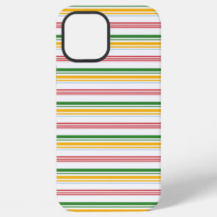 Coque iPhone 12 Pro Max Jolies rayures vert jaune