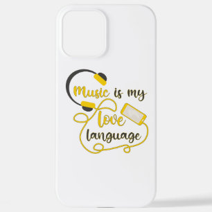 Coque iPhone 12 Pro Max La musique est ma langue d'amour phrase romantique