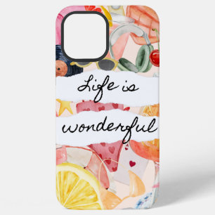 Coque iPhone 12 Pro Max La vie est merveilleuse, esthétique d'été tropical