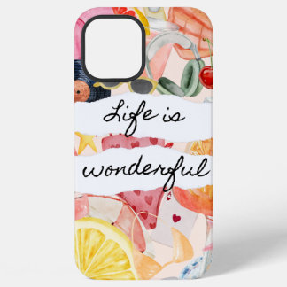 Coque iPhone 12 Pro Max La vie est merveilleuse, esthétique d'été tropical