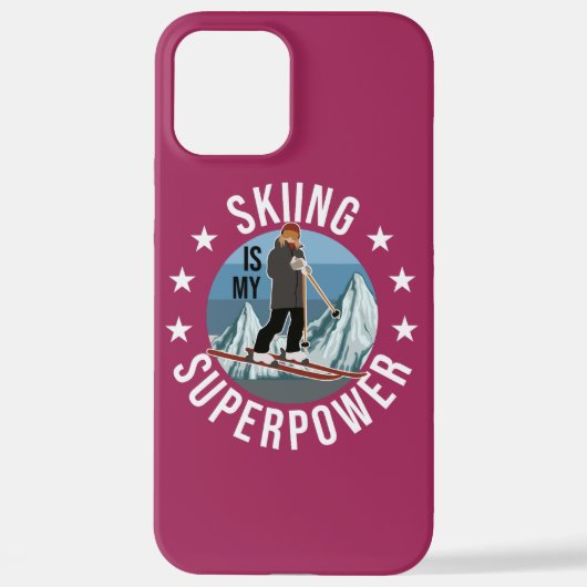 Coque iPhone 12 Pro Max Le Ski Est Ma Superpuissance (Verso)