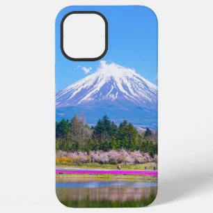 Coque iPhone 12 Pro Max Les arbres et fleurs du Mont Fuji