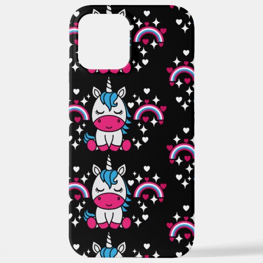 Coque iPhone 12 Pro Max Licorne de petite fille (Verso)
