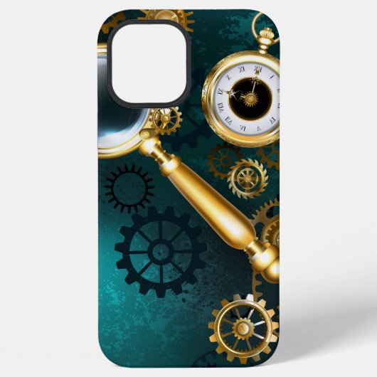 Coque iPhone 12 Pro Max Loupe de style Steampunk (Verso)
