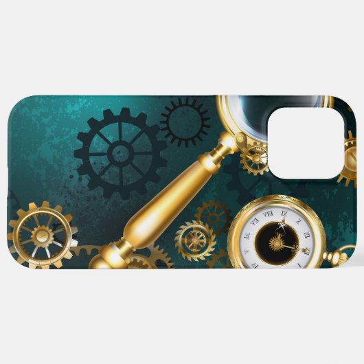 Coque iPhone 12 Pro Max Loupe en style Steampunk (Retour horizontal)