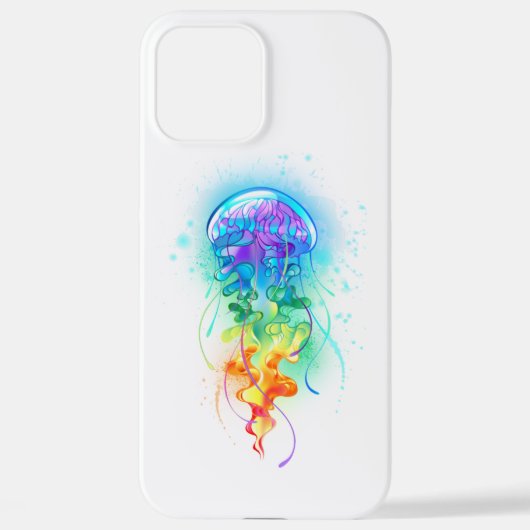 Coque iPhone 12 Pro Max Méduse arc-en-ciel (Verso)