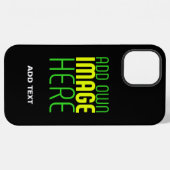 COQUE iPhone 12 PRO MAX MODELE DE TEXTE D'IMAGE NOIRE SIMPLE ET MODIFIABLE (Verso Horizontal)