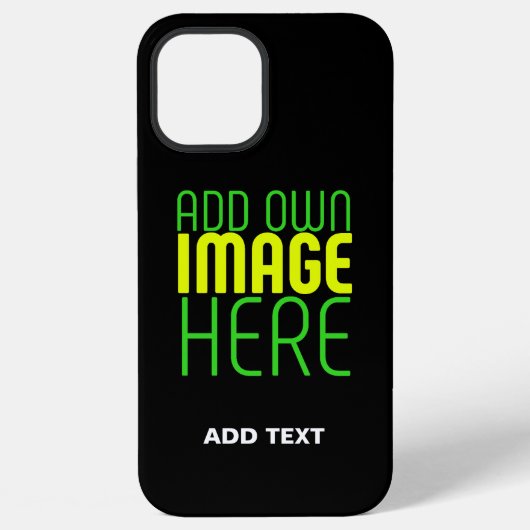 COQUE iPhone 12 PRO MAX MODELE DE TEXTE D'IMAGE NOIRE SIMPLE ET MODIFIABLE (Verso)