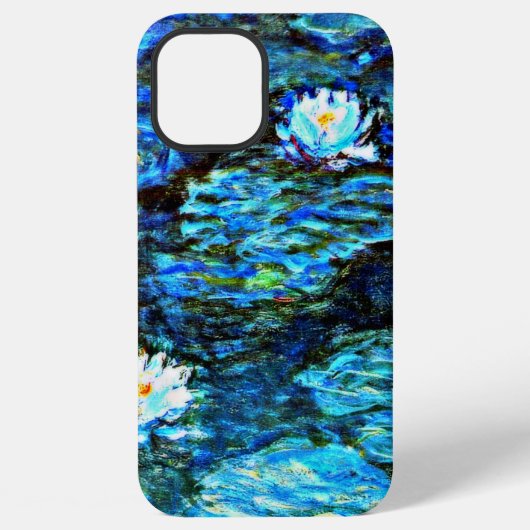 Coque iPhone 12 Pro Max Monet - Lys d'eau, Bleu, (Verso)