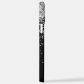 Coque iPhone 12 Pro Max Monogramme à étincelle noire à Parties scintillant (Côté droit)