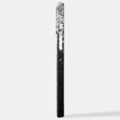 Coque iPhone 12 Pro Max Monogramme à étincelle noire à Parties scintillant (Côté gauche)