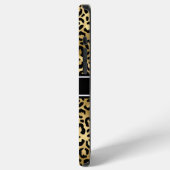 Coque iPhone 12 Pro Max Monogramme Taches de Léopard Noir Or (Côté gauche)