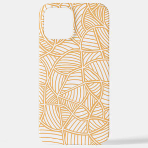 Coque iPhone 12 Pro Max Mosaïque feuille aléatoire pâle orange