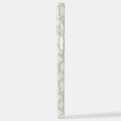 Coque iPhone 12 Pro Max Mosaïque feuille aléatoire vert pâle (Côté gauche)
