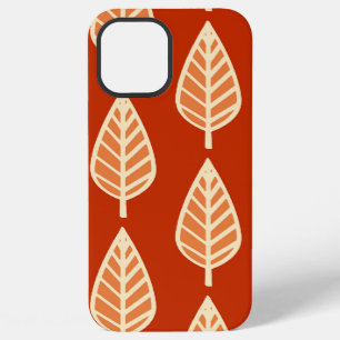 Coque iPhone 12 Pro Max Motif de feuille de hêtre - Nuances d'orange manda