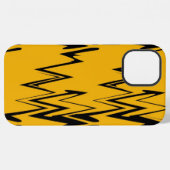 Coque iPhone 12 Pro Max Motif de Zigzag noir jaune (Verso Horizontal)