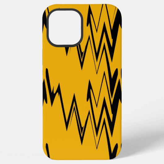 Coque iPhone 12 Pro Max Motif de Zigzag noir jaune (Verso)
