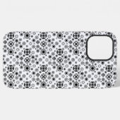 Coque iPhone 12 Pro Max Motif décoratif arabesque noir blanc mignon (Verso Horizontal)